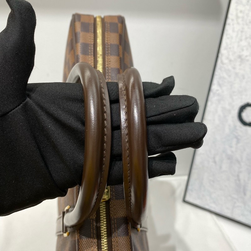 LV 路易威登 棕棋盤格手提包 電腦公事包 公文包 男士-6