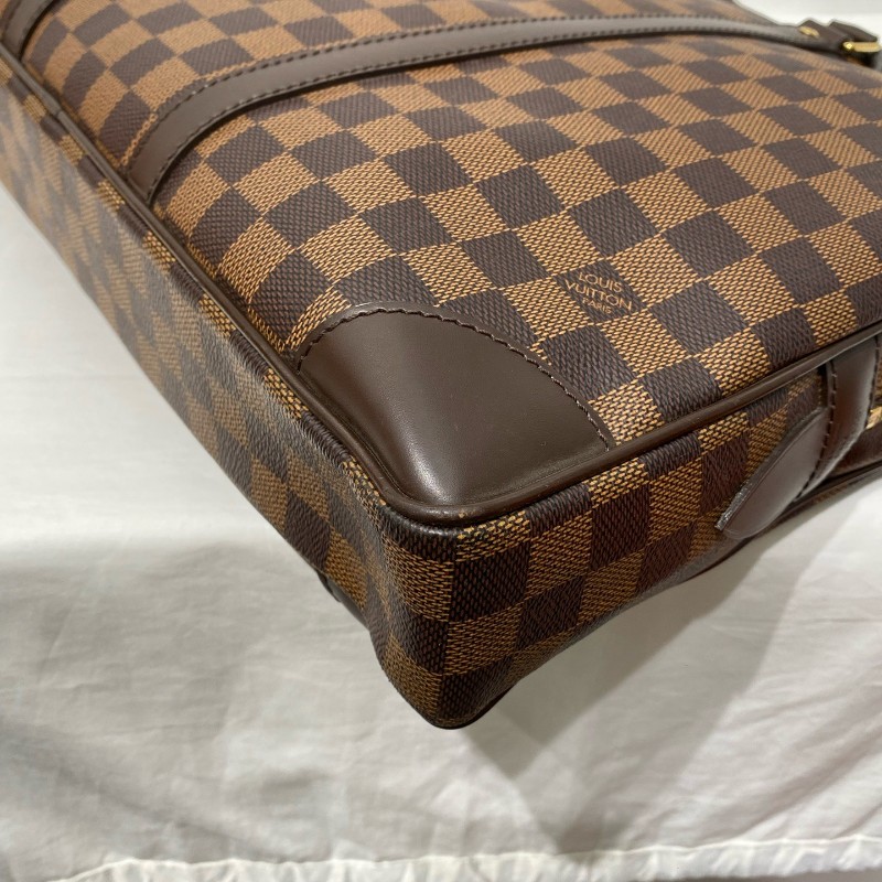 LV 路易威登 棕棋盤格手提包 電腦公事包 公文包 男士-10