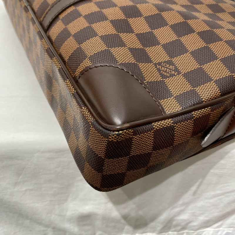 LV 路易威登 棕棋盤格手提包 電腦公事包 公文包 男士-12