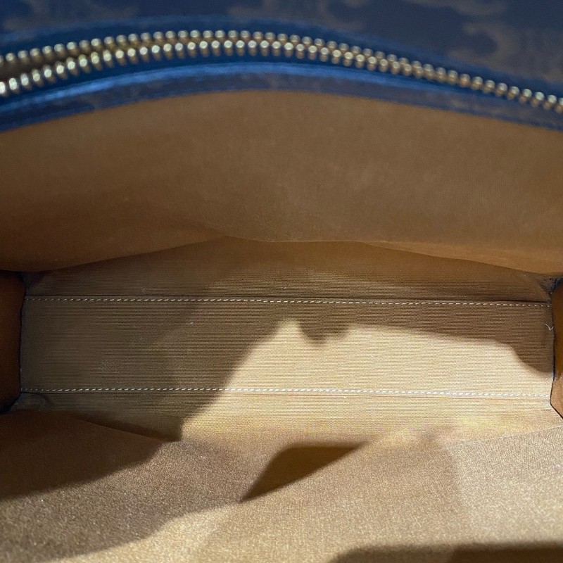 Celine 棕色老花白字 琴譜托特包 肩背包 約31x35x5cm-7