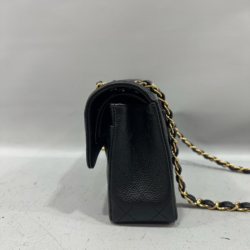 Chanel A01113 黑荔枝皮金釦CF 23-1