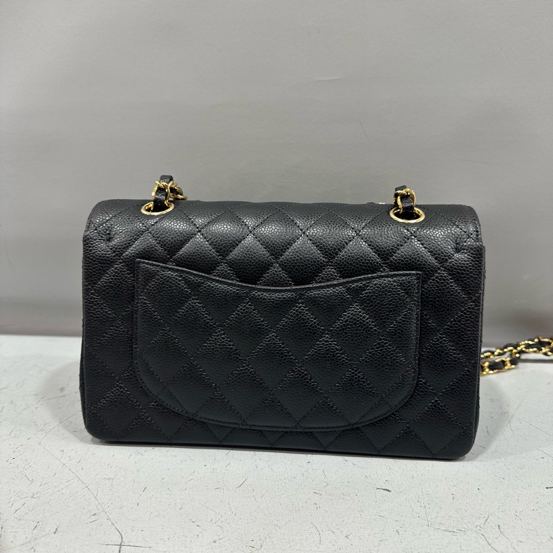 Chanel A01113 黑荔枝皮金釦CF 23-2