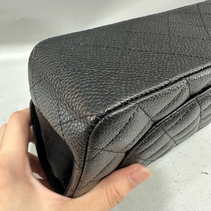 Chanel A01113 黑荔枝皮金釦CF 23-5