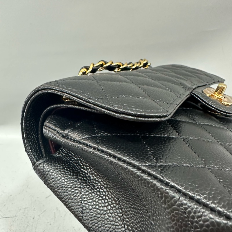 Chanel A01113 黑荔枝皮金釦CF 23-10