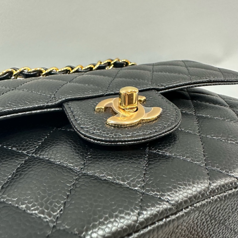 Chanel A01113 黑荔枝皮金釦CF 23-11