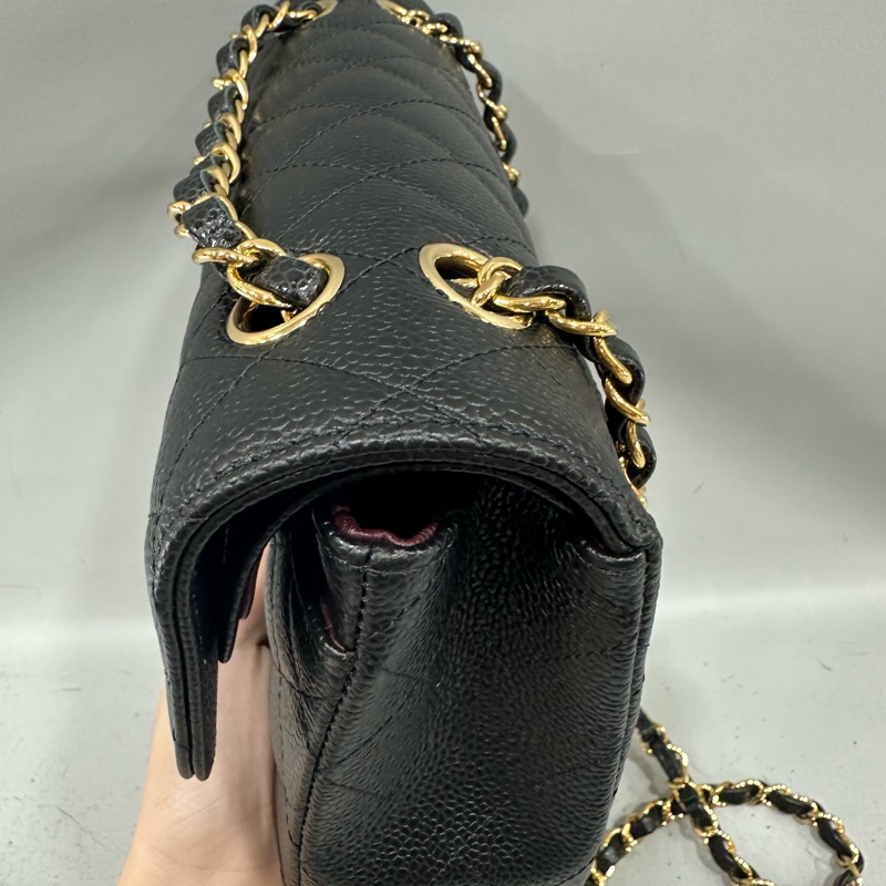 Chanel A01113 黑荔枝皮金釦CF 23-13