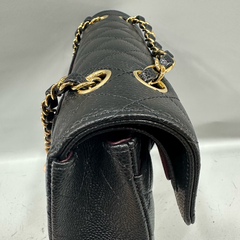 Chanel A01113 黑荔枝皮金釦CF 23-14