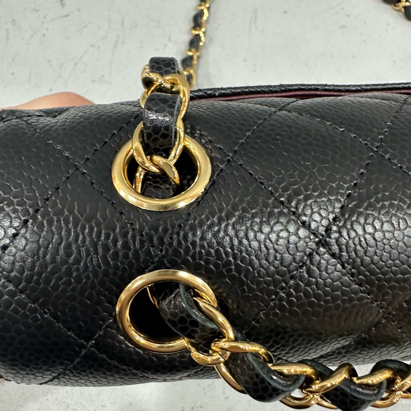 Chanel A01113 黑荔枝皮金釦CF 23-15