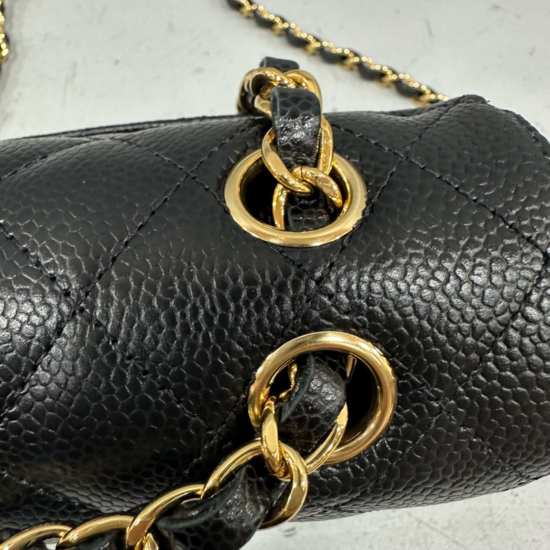 Chanel A01113 黑荔枝皮金釦CF 23-16