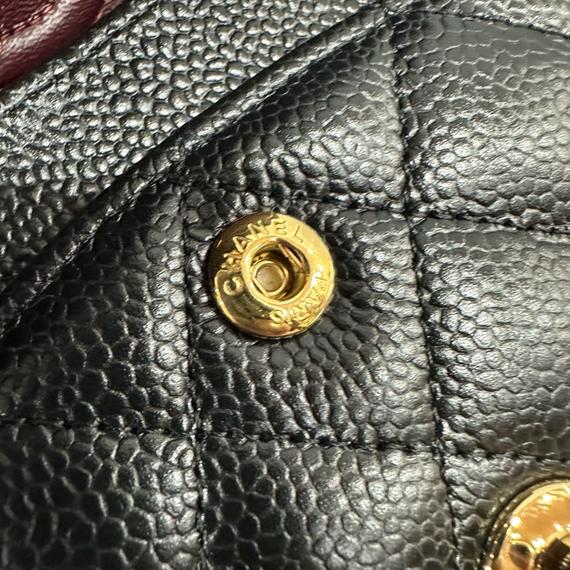 Chanel A01113 黑荔枝皮金釦CF 23-25