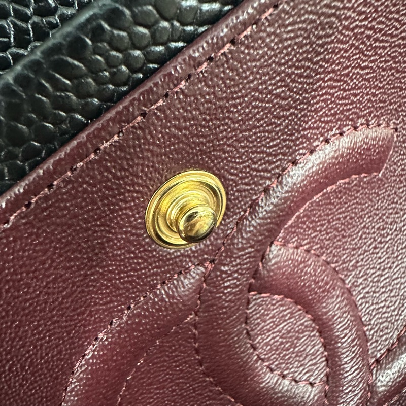 Chanel A01113 黑荔枝皮金釦CF 23-26