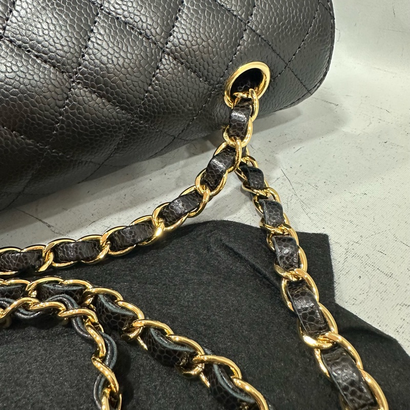 Chanel A01113 黑荔枝皮金釦CF 23-37