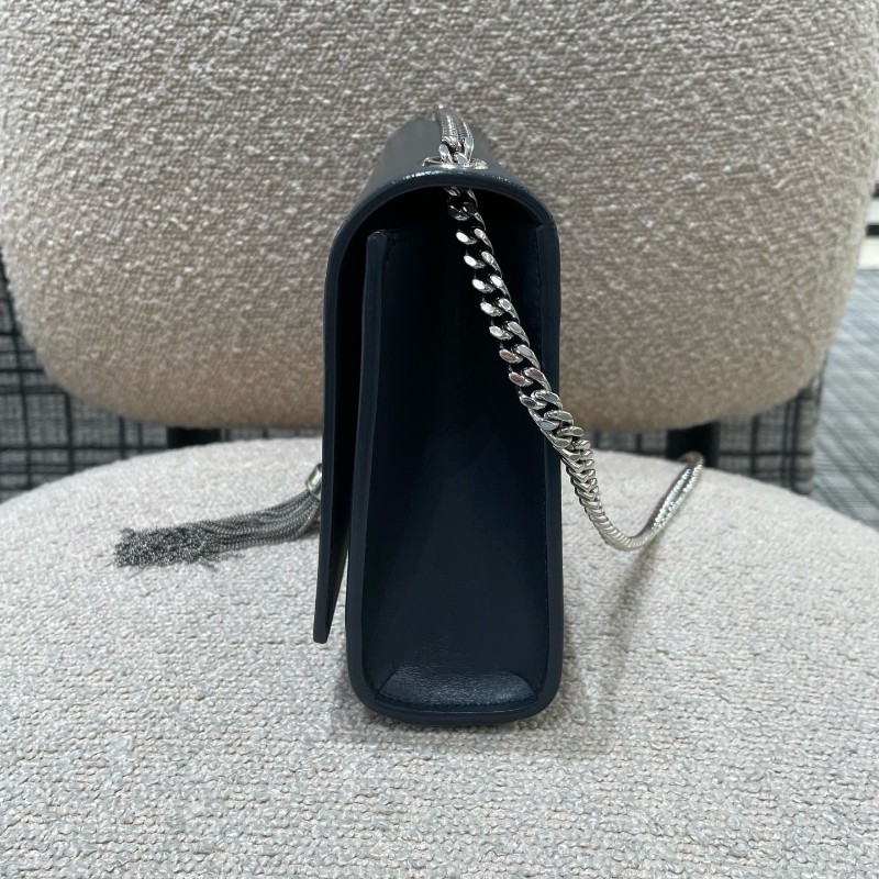 YSL 灰銀流蘇 肩背包 斜背包 Kate-2