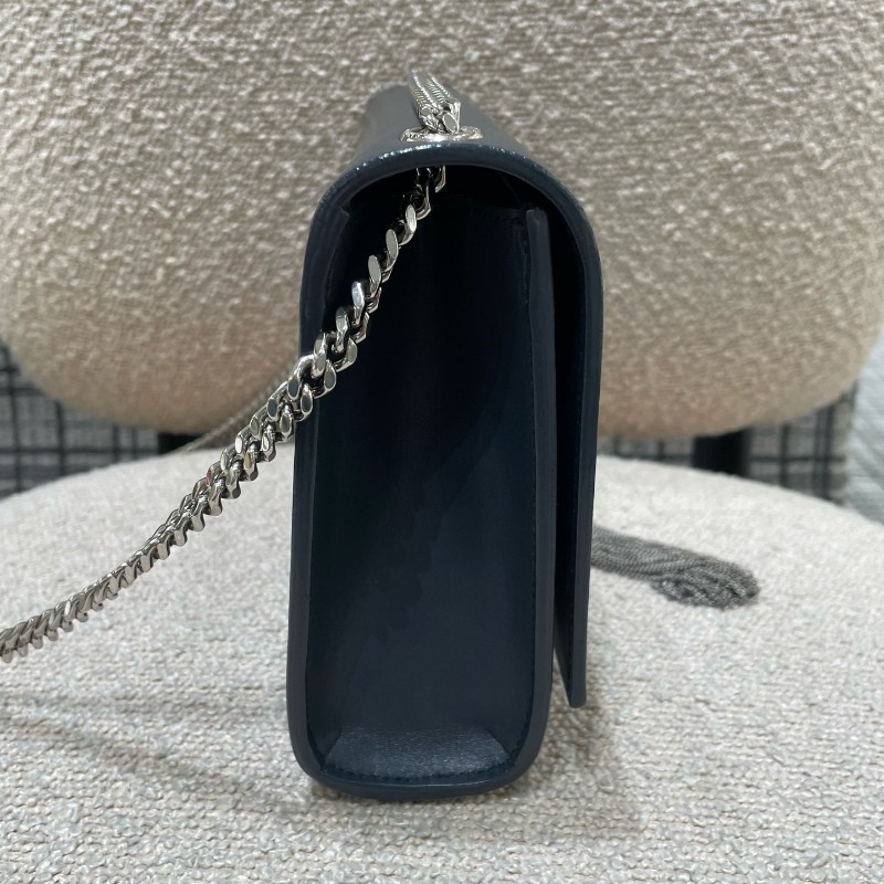 YSL 灰銀流蘇 肩背包 斜背包 Kate-3
