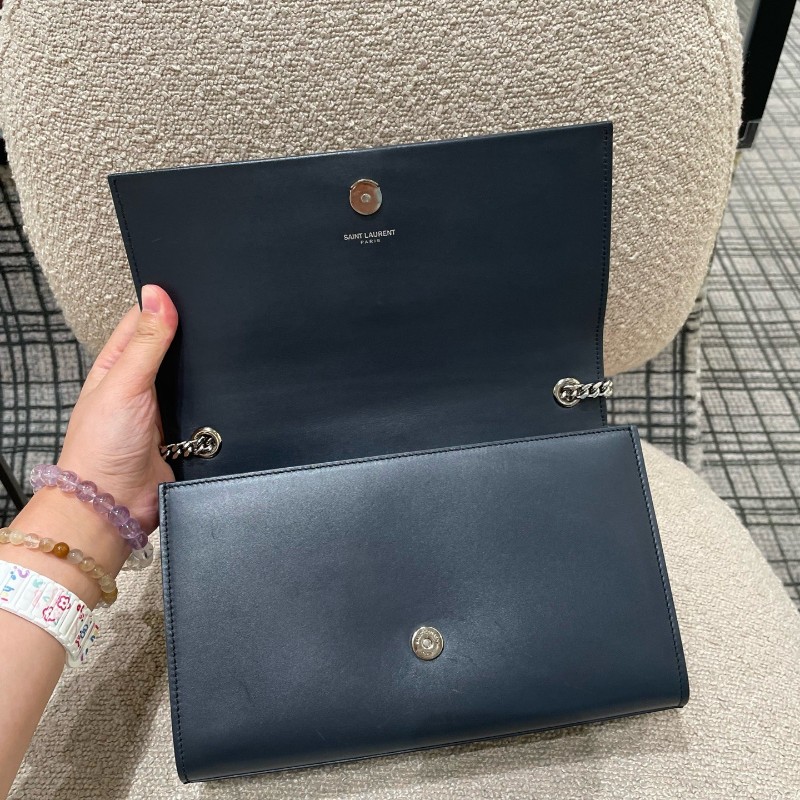 YSL 灰銀流蘇 肩背包 斜背包 Kate-5