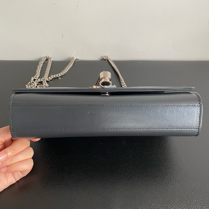 YSL 灰銀流蘇 肩背包 斜背包 Kate-9