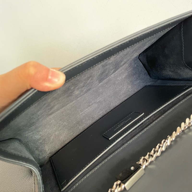 YSL 灰銀流蘇 肩背包 斜背包 Kate-10