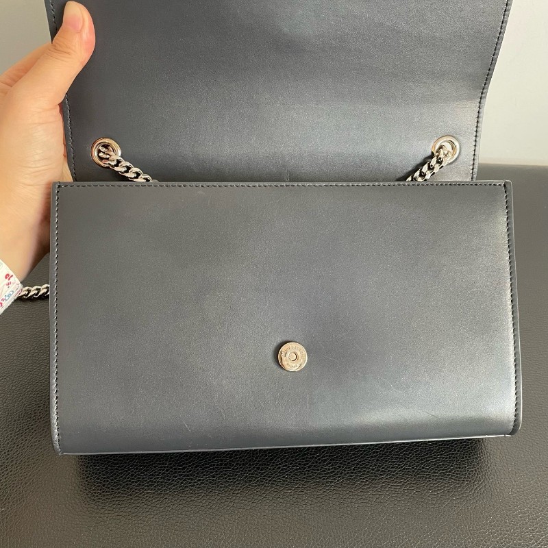 YSL 灰銀流蘇 肩背包 斜背包 Kate-12