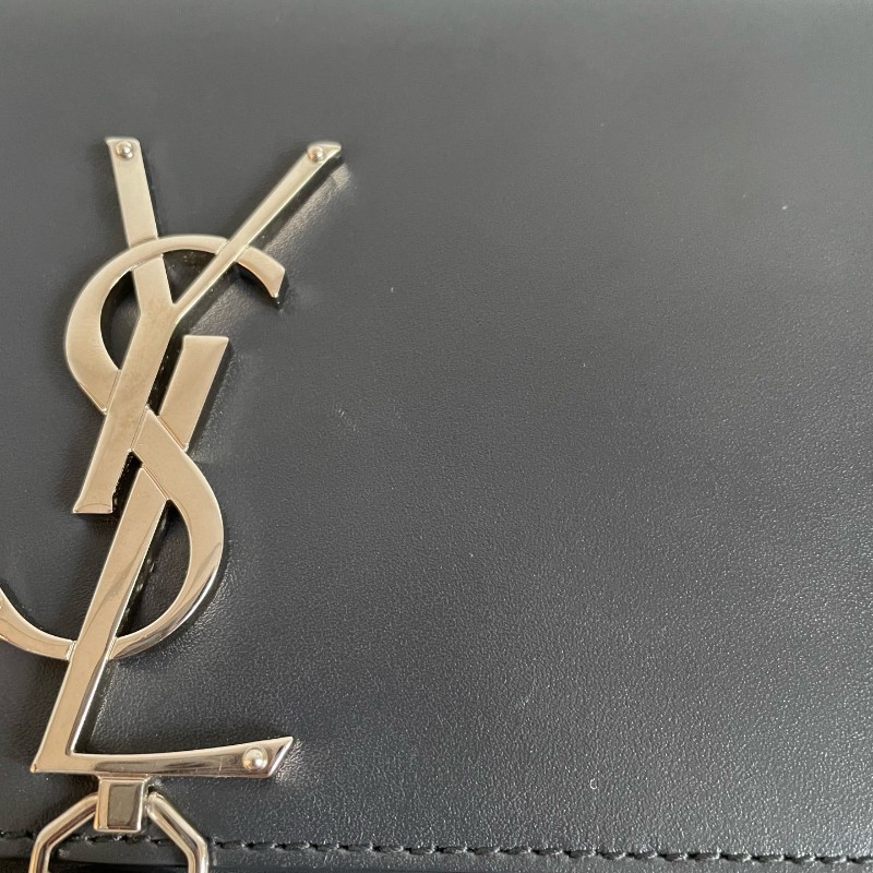 YSL 灰銀流蘇 肩背包 斜背包 Kate-27