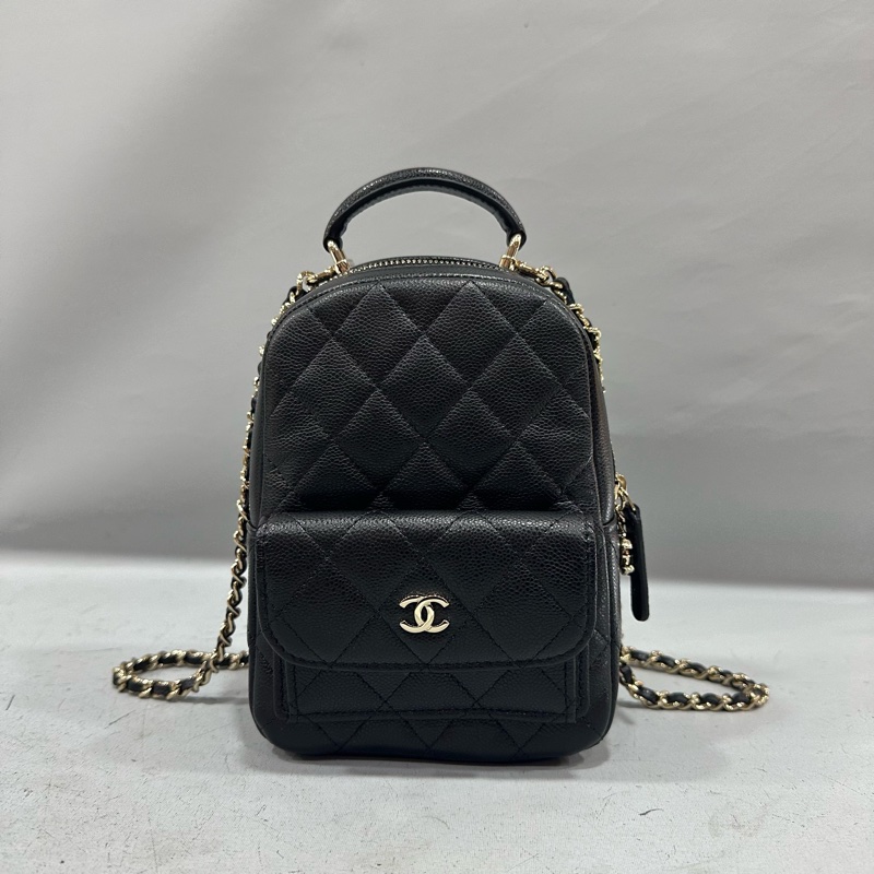 Chanel AP3753 黑荔枝皮淡金釦mini 24c-1