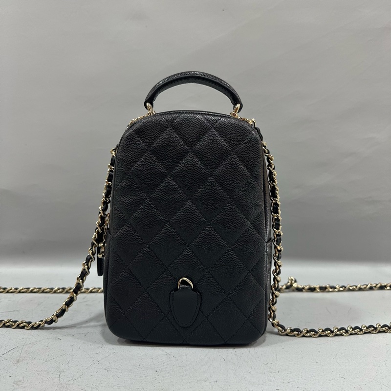 Chanel AP3753 黑荔枝皮淡金釦mini 24c-2