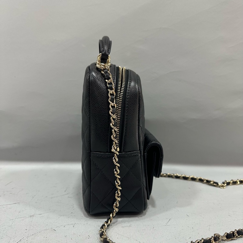 Chanel AP3753 黑荔枝皮淡金釦mini 24c-3