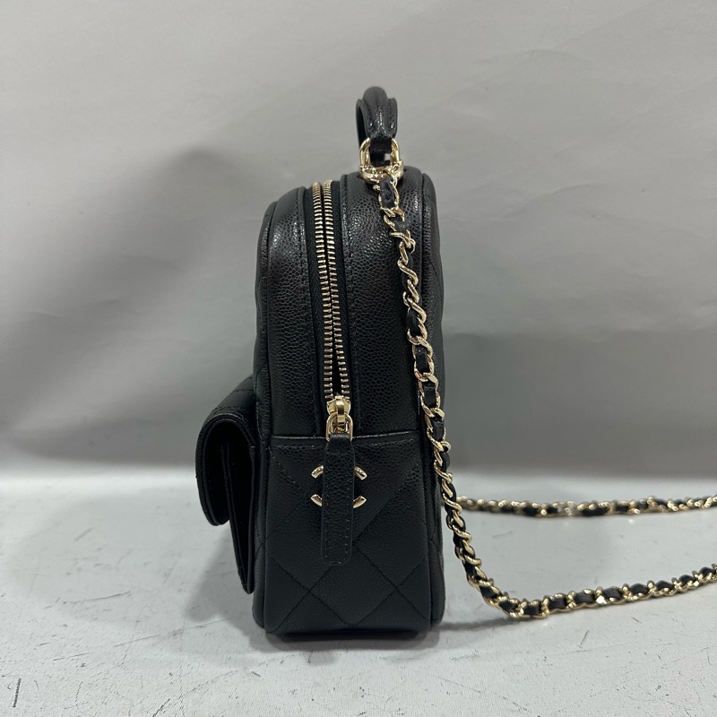 Chanel AP3753 黑荔枝皮淡金釦mini 24c-4