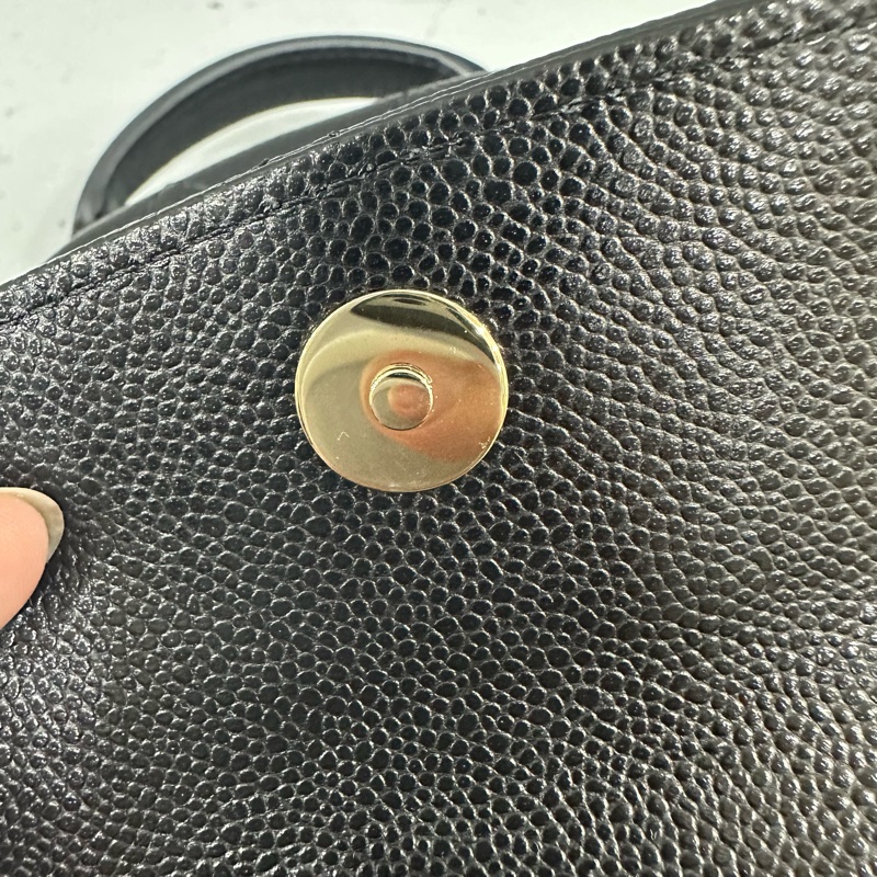 Chanel AP3753 黑荔枝皮淡金釦mini 24c-13