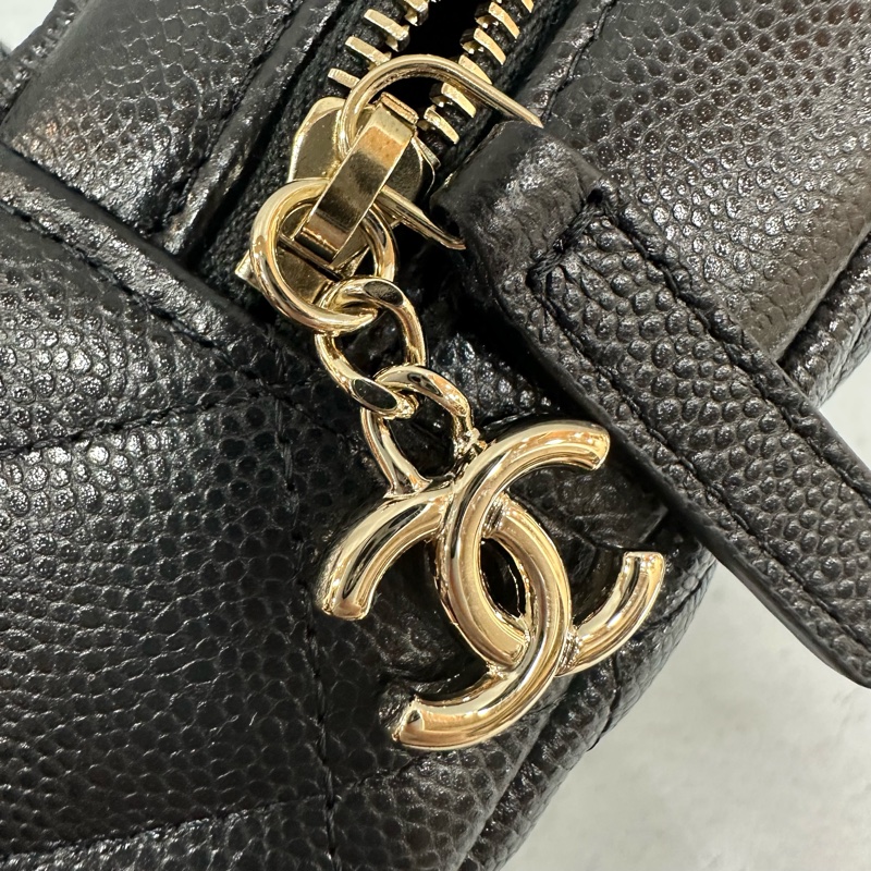 Chanel AP3753 黑荔枝皮淡金釦mini 24c-14