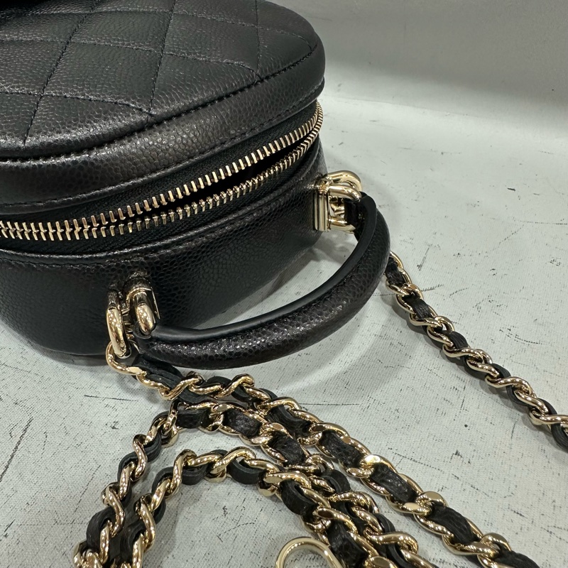 Chanel AP3753 黑荔枝皮淡金釦mini 24c-26