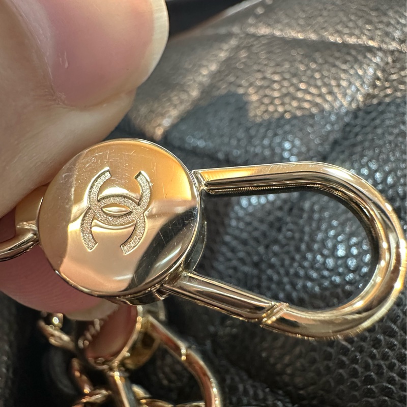 Chanel AP3753 黑荔枝皮淡金釦mini 24c-28