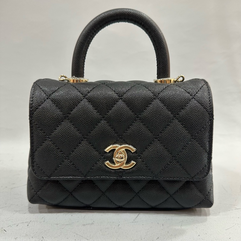 Chanel As2215 黑荔枝皮金鏈mini coco handle 18-1