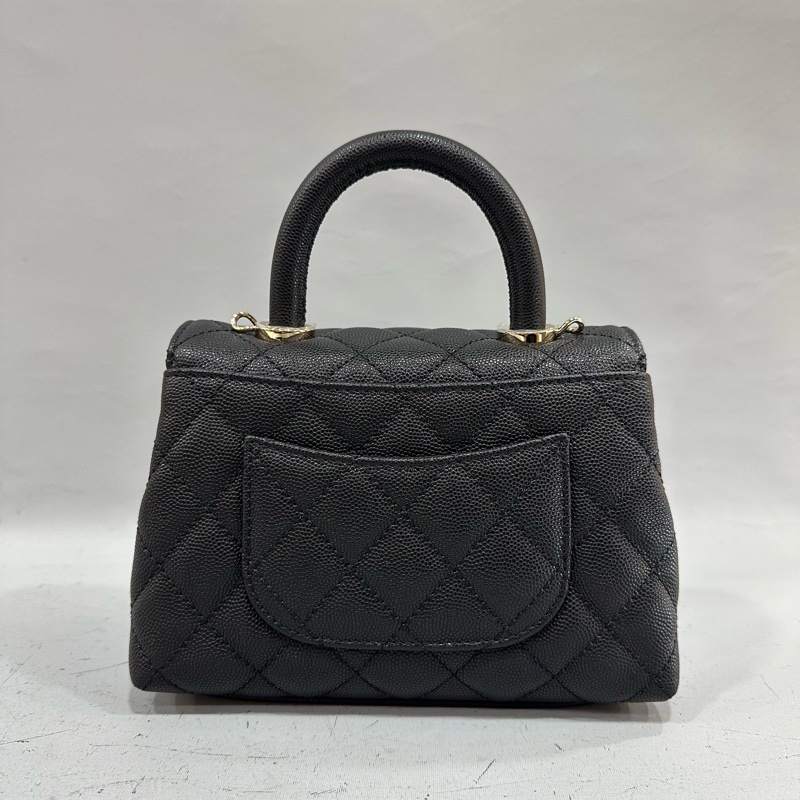 Chanel As2215 黑荔枝皮金鏈mini coco handle 18-3