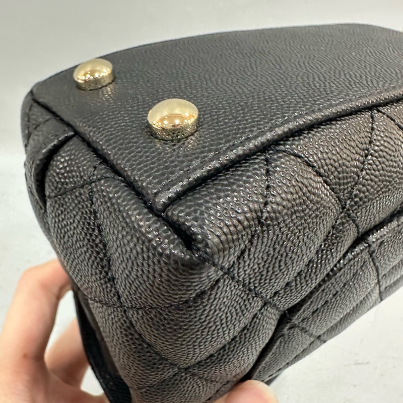 Chanel As2215 黑荔枝皮金鏈mini coco handle 18-14
