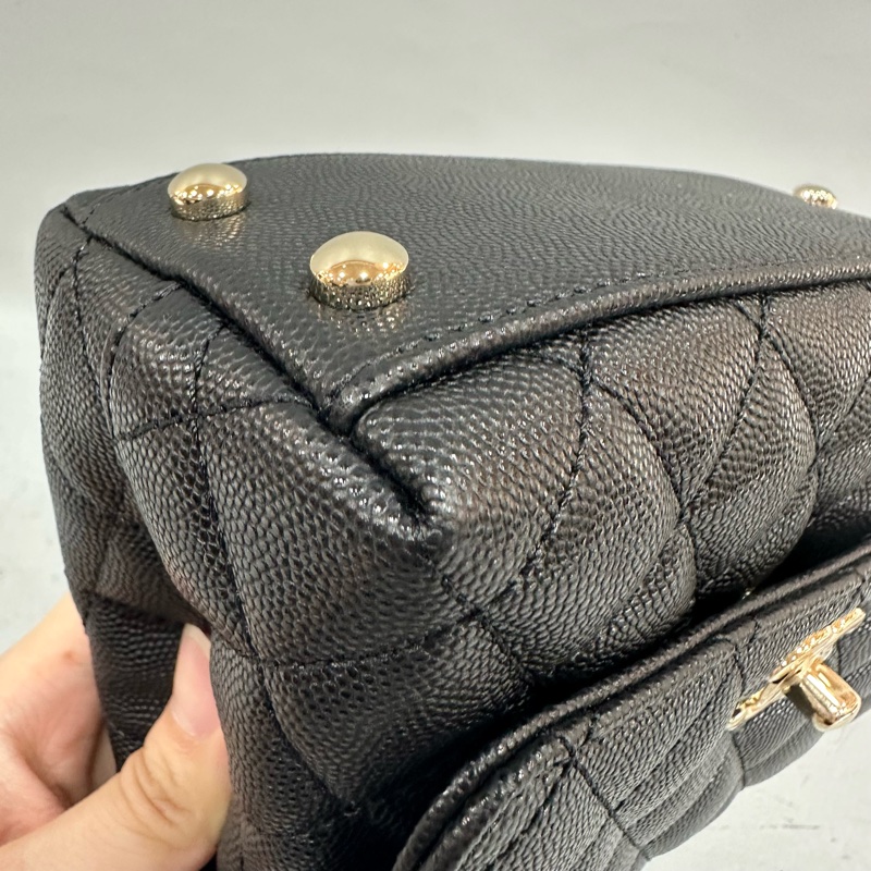 Chanel As2215 黑荔枝皮金鏈mini coco handle 18-16