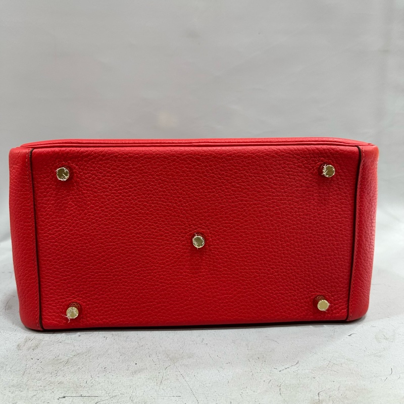 Hermes 紅皮金釦lindy 30 TC皮 D刻-4