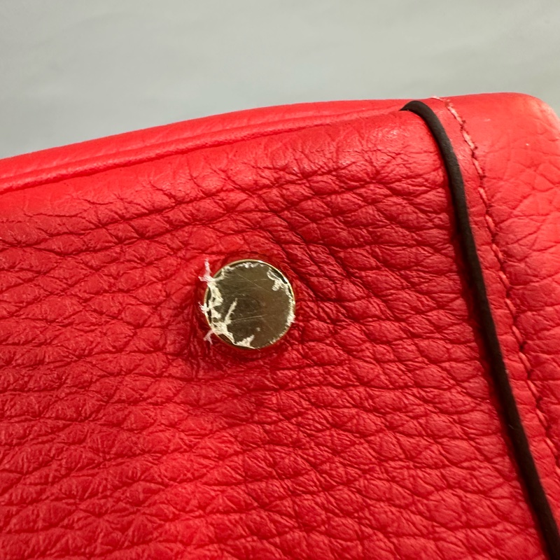 Hermes 紅皮金釦lindy 30 TC皮 D刻-9