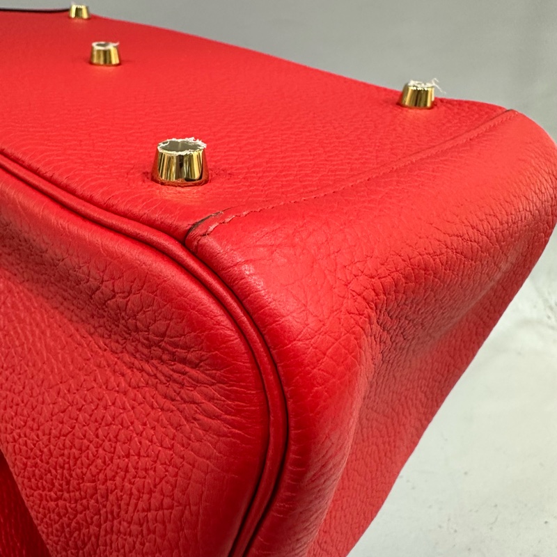 Hermes 紅皮金釦lindy 30 TC皮 D刻-13