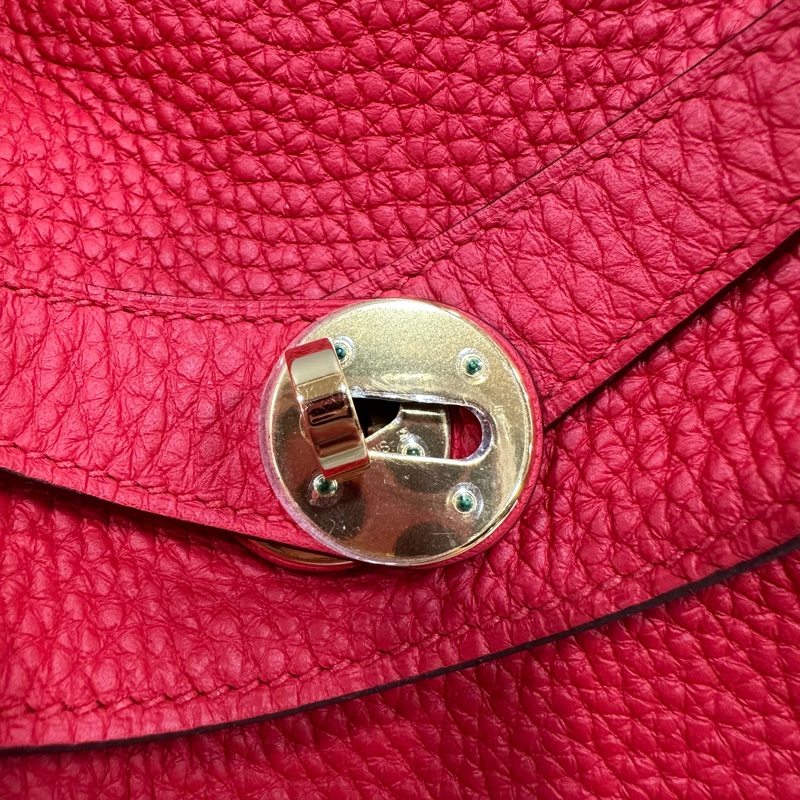 Hermes 紅皮金釦lindy 30 TC皮 D刻-23