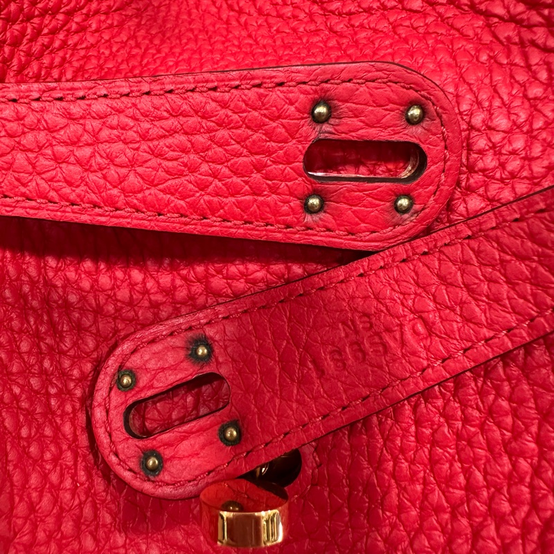 Hermes 紅皮金釦lindy 30 TC皮 D刻-26
