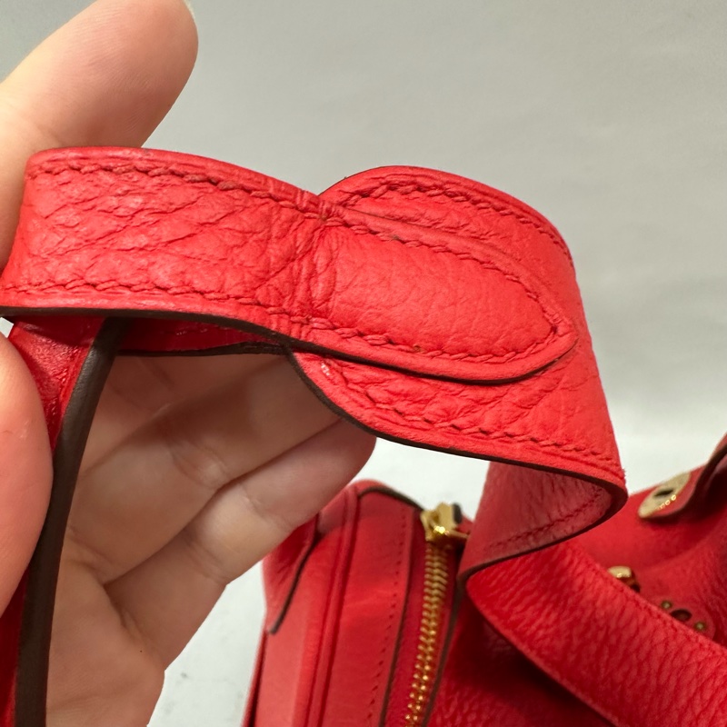 Hermes 紅皮金釦lindy 30 TC皮 D刻-33