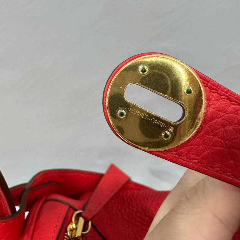 Hermes 紅皮金釦lindy 30 TC皮 D刻-37