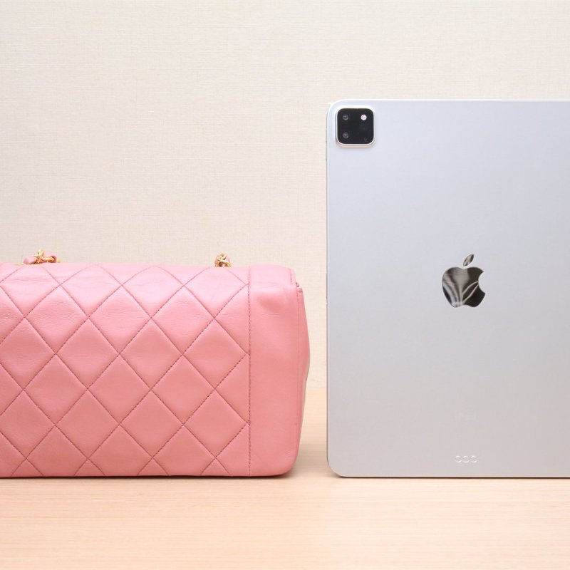 中古 戴妃包25 粉紅皮革S 1開金扣-1