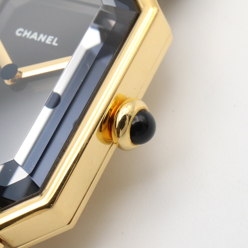 CHANEL Premiere M 手錶,GP(鍍金),皮革,女士,黑色,H0001-5