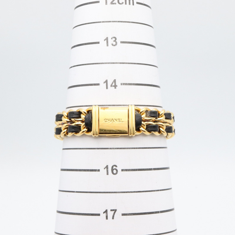 CHANEL Premiere M 手錶,GP(鍍金),皮革,女士,黑色,H0001-6