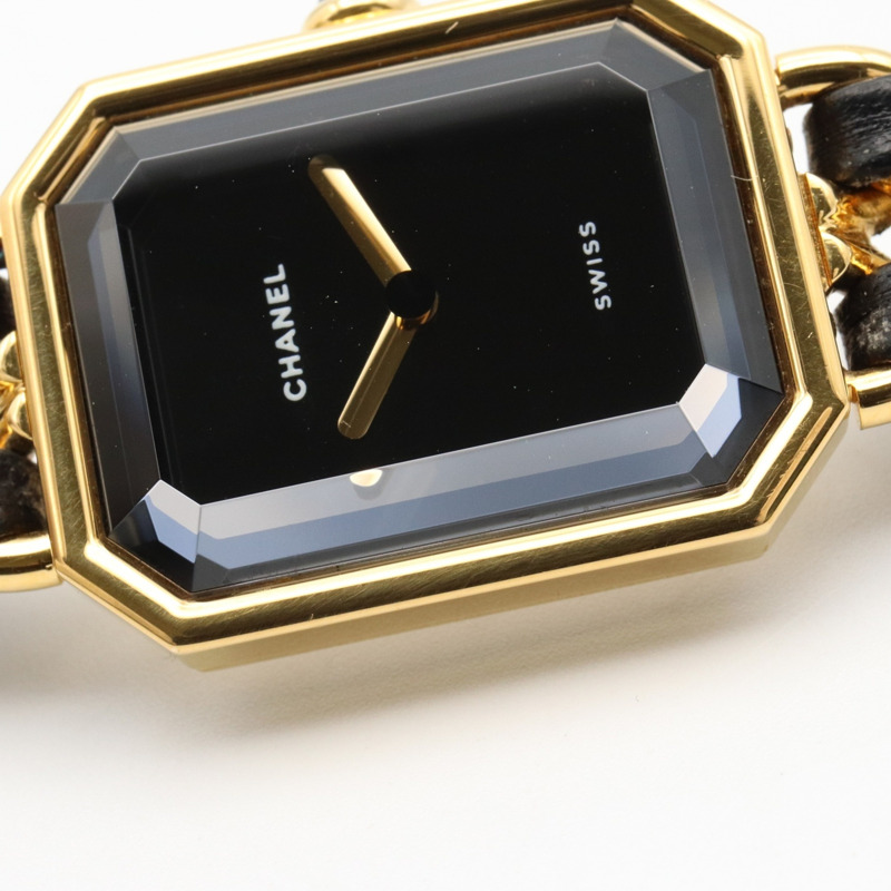 CHANEL Premiere M 手錶,GP(鍍金),皮革,女士,黑色,H0001-9