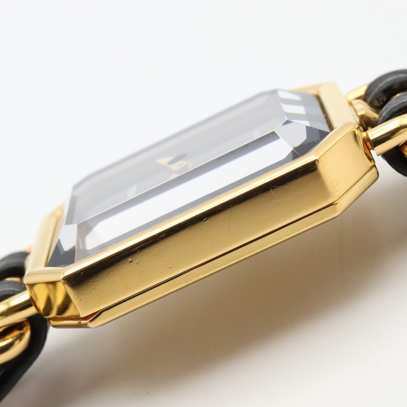 CHANEL Premiere M 手錶,GP(鍍金),皮革,女士,黑色,H0001-10