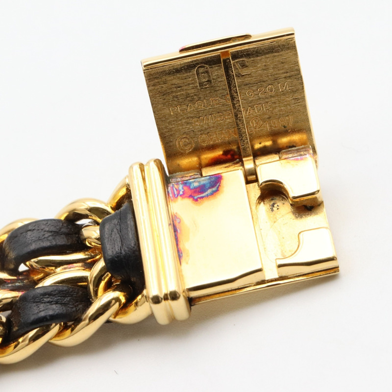 CHANEL Premiere M 手錶,GP(鍍金),皮革,女士,黑色,H0001-13