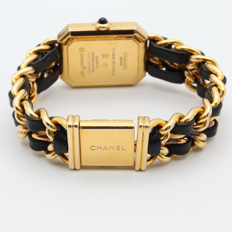 CHANEL Premiere S 手錶,GP(鍍金),皮革,女士,黑色,H0001-3