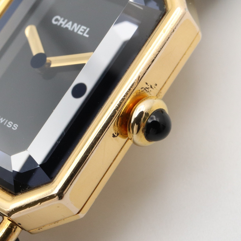 CHANEL Premiere S 手錶,GP(鍍金),皮革,女士,黑色,H0001-5